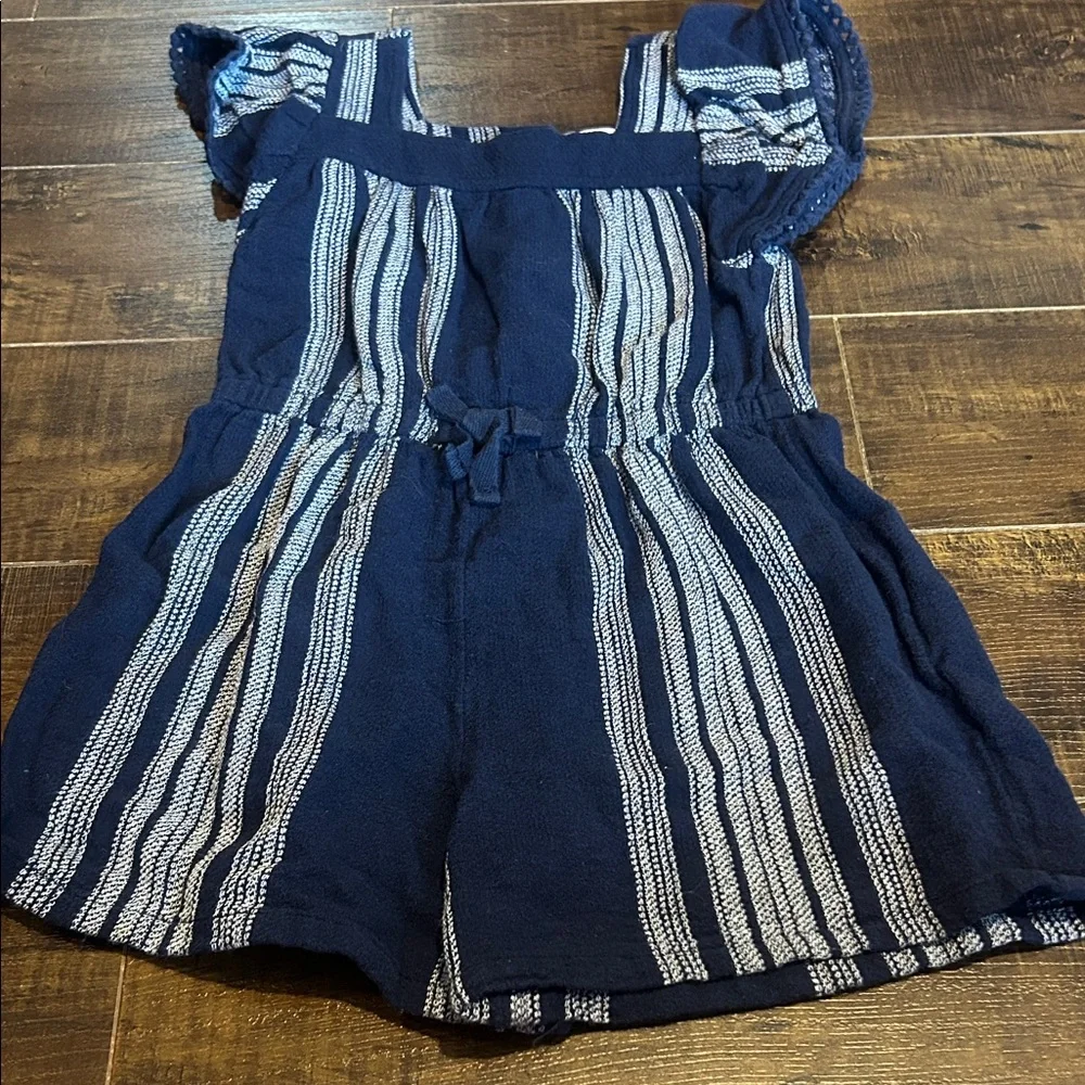 Old Navy Navy and White Striped Girls Romper